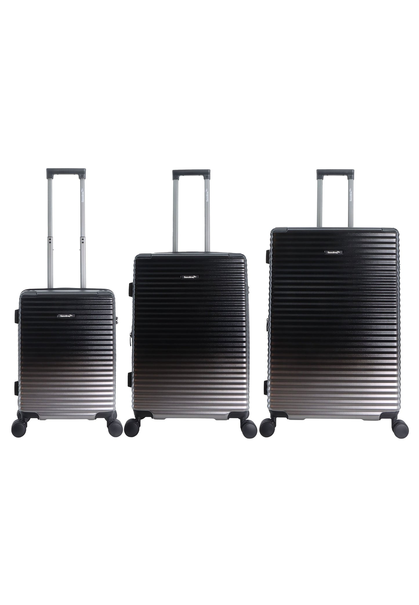 Saxoline Blue Elite Hartschalen-Kofferset / Trolley-Set / Reisekofferset - (S/M/L) Schwarz