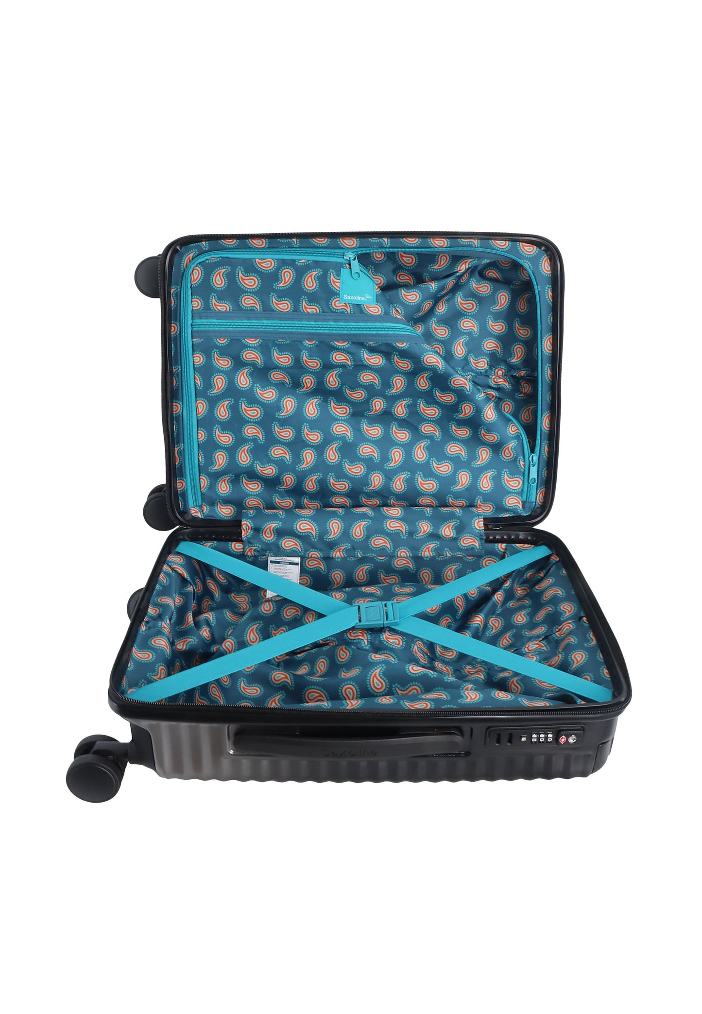 Saxoline Blue Elite Handgepäck Hartschalenkoffer / Trolley / Reisekoffer (Small) Schwarz