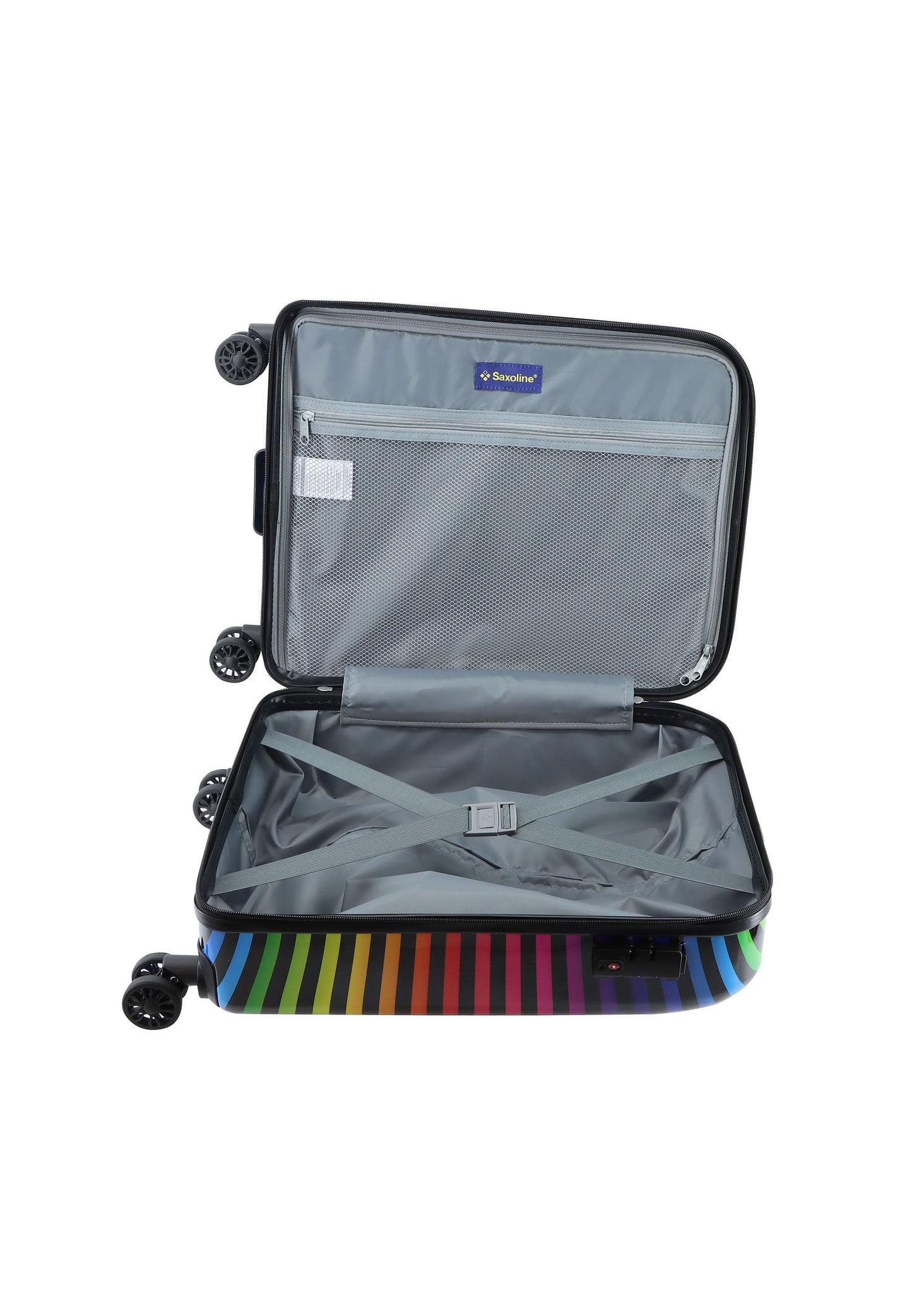 Saxoline Color Strip Handgepäck Hartschalenkoffer / Trolley / Reisekoffer (Small)
