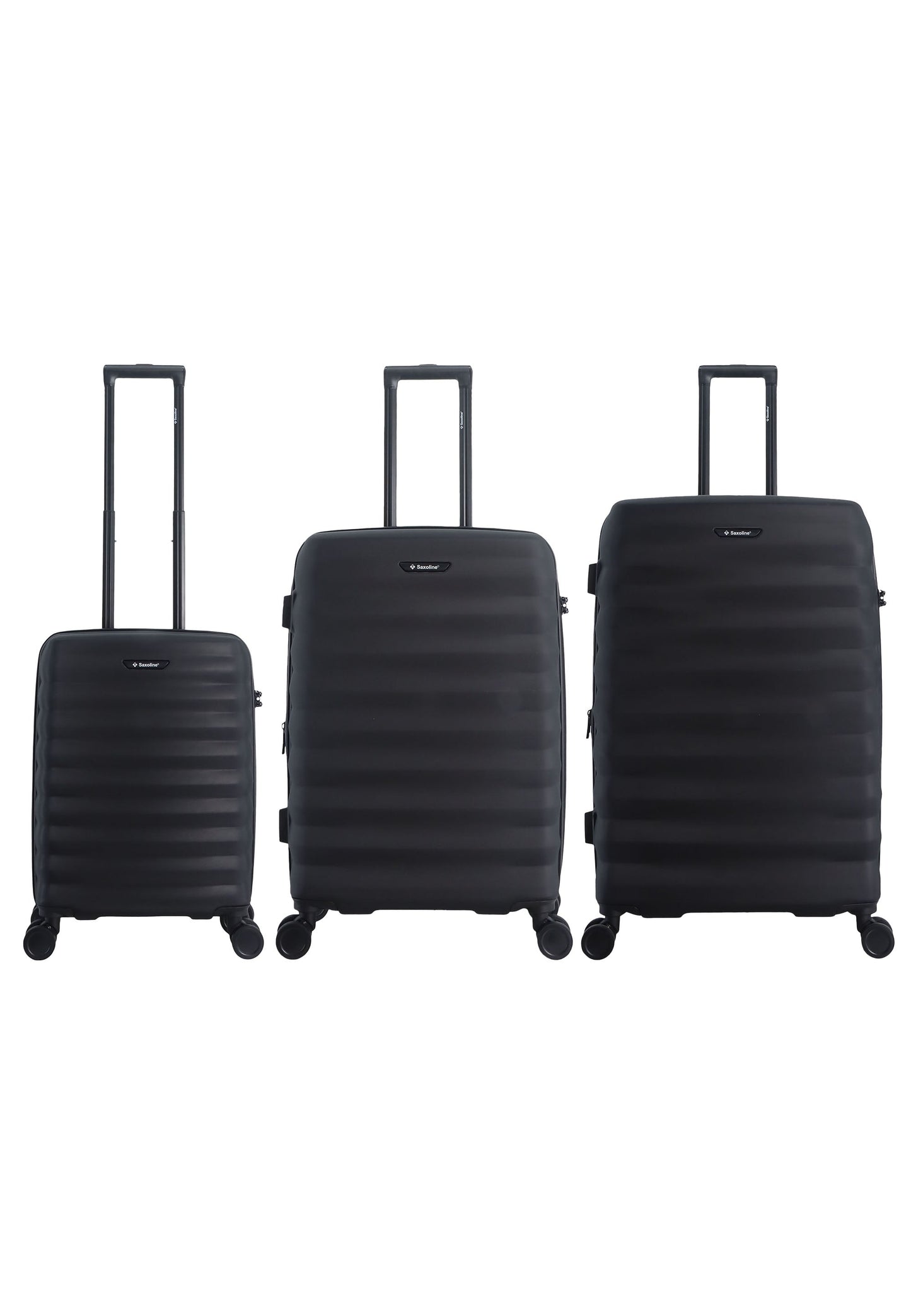 Saxoline Flow Hartschalen-Kofferset / Trolley-Set / Reisekofferset - (S/M/L) Schwarz