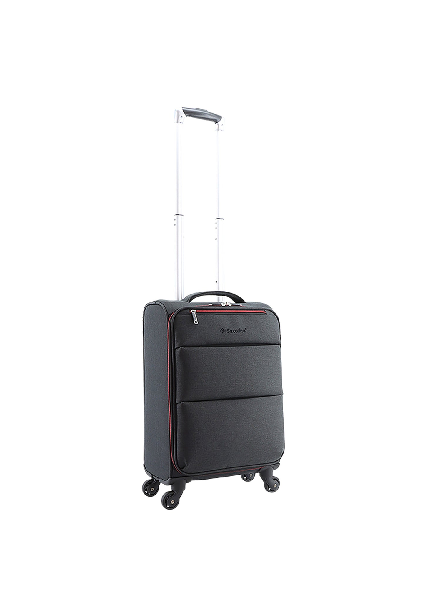 Saxoline Relax Red zipper Handgepäck Weichschalenkoffer / Trolley / Reisekoffer (Small) Anthrazit