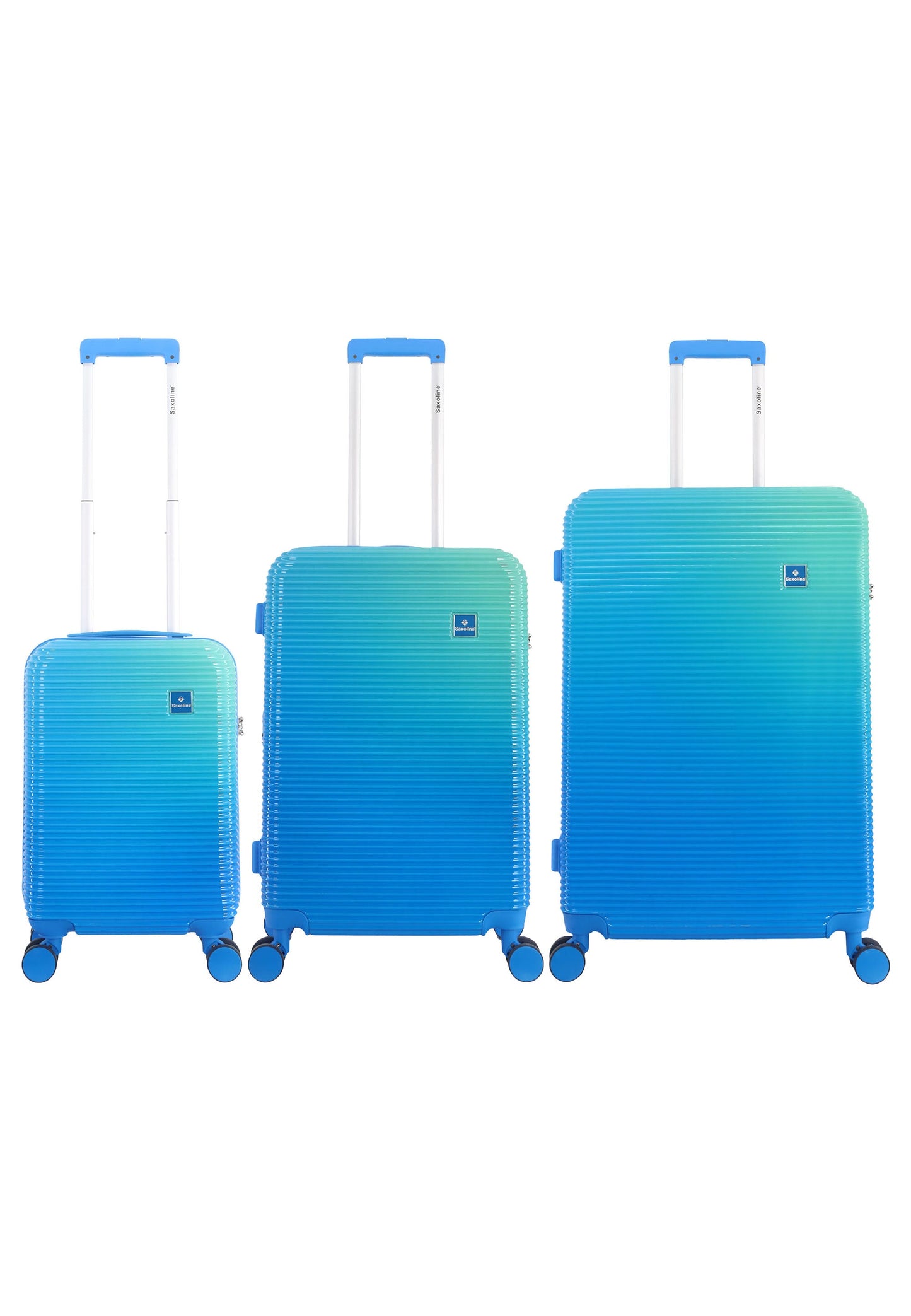 Saxoline - Twist Hartschalen-Kofferset / Trolley-Set / Reisekofferset - (S/M/L) Blau