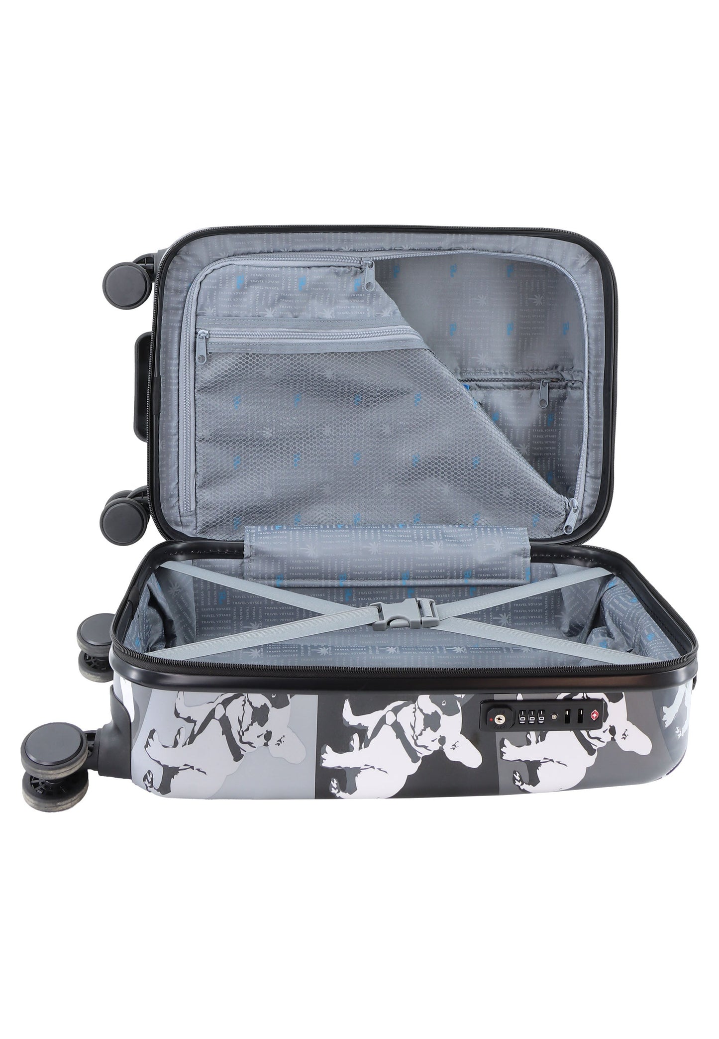 Saxoline Blue Bulldog Monochrome Handgepäck Hartschalenkoffer / Trolley / Reisekoffer (Small)