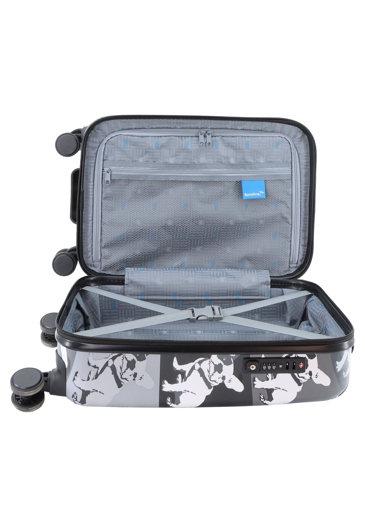 Saxoline Blue Bulldog Monochrome Handgepäck Hartschalenkoffer / Trolley / Reisekoffer (Small)