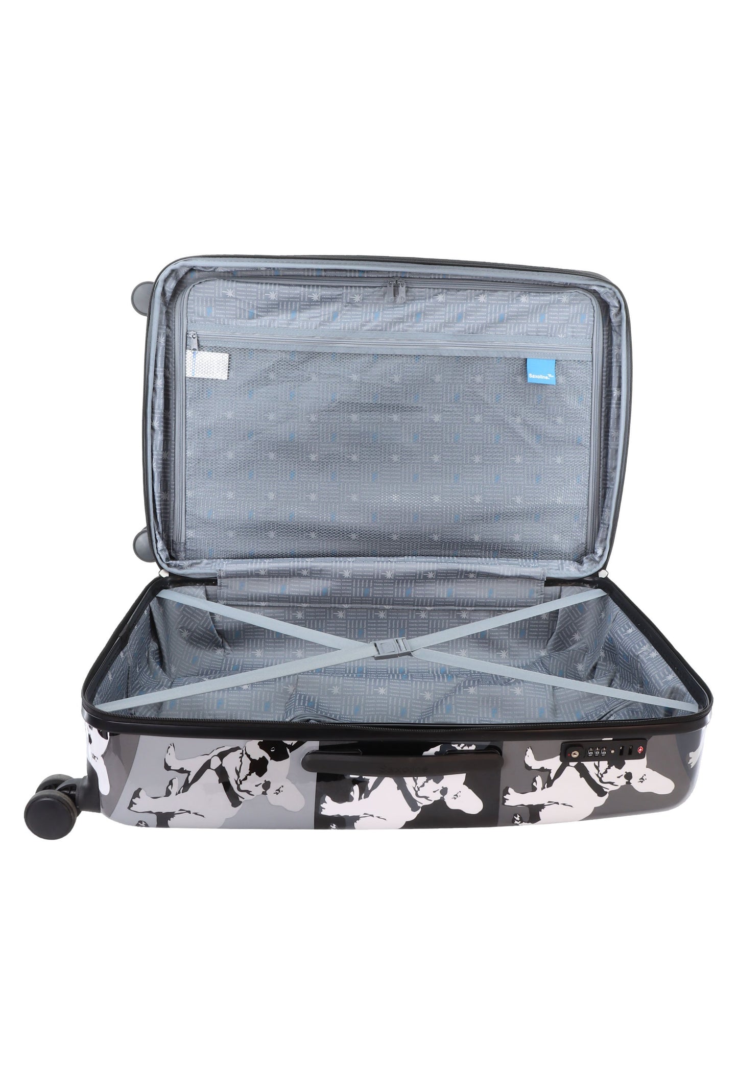 Saxoline Blue Bulldog Monochrome Hartschalenkoffer / Trolley / Reisekoffer (Large)