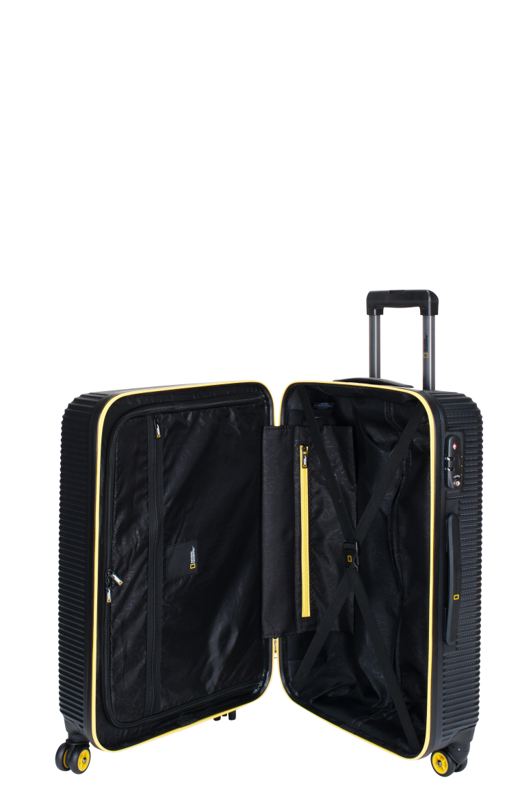 National Geographic - Abroad Hartschalenkoffer / Trolley / Reisekoffer - 67 cm - (Medium) - Schwarz
