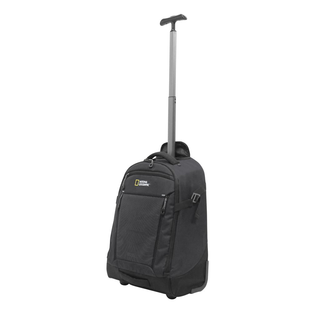 National Geographic - Trail Reisetasche mit 2 Rollen / Trolley-Rucksack - 33L Schwarz