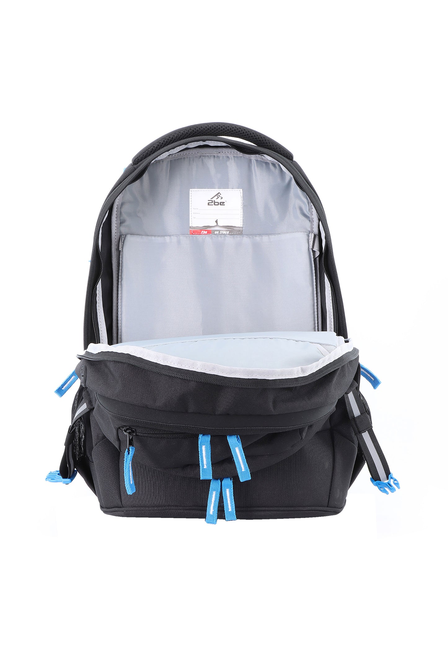 2be 15 Zoll Laptop-Rucksack/Schulrucksack mit String-Tasche und Federmäpchen Schwarz
