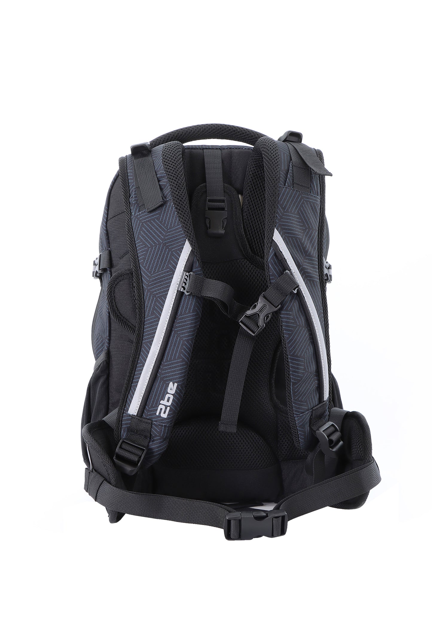 2be 15 Zoll Laptop-Rucksack/Schulrucksack mit String-Tasche und Federmäpchen Schwarz-Grau