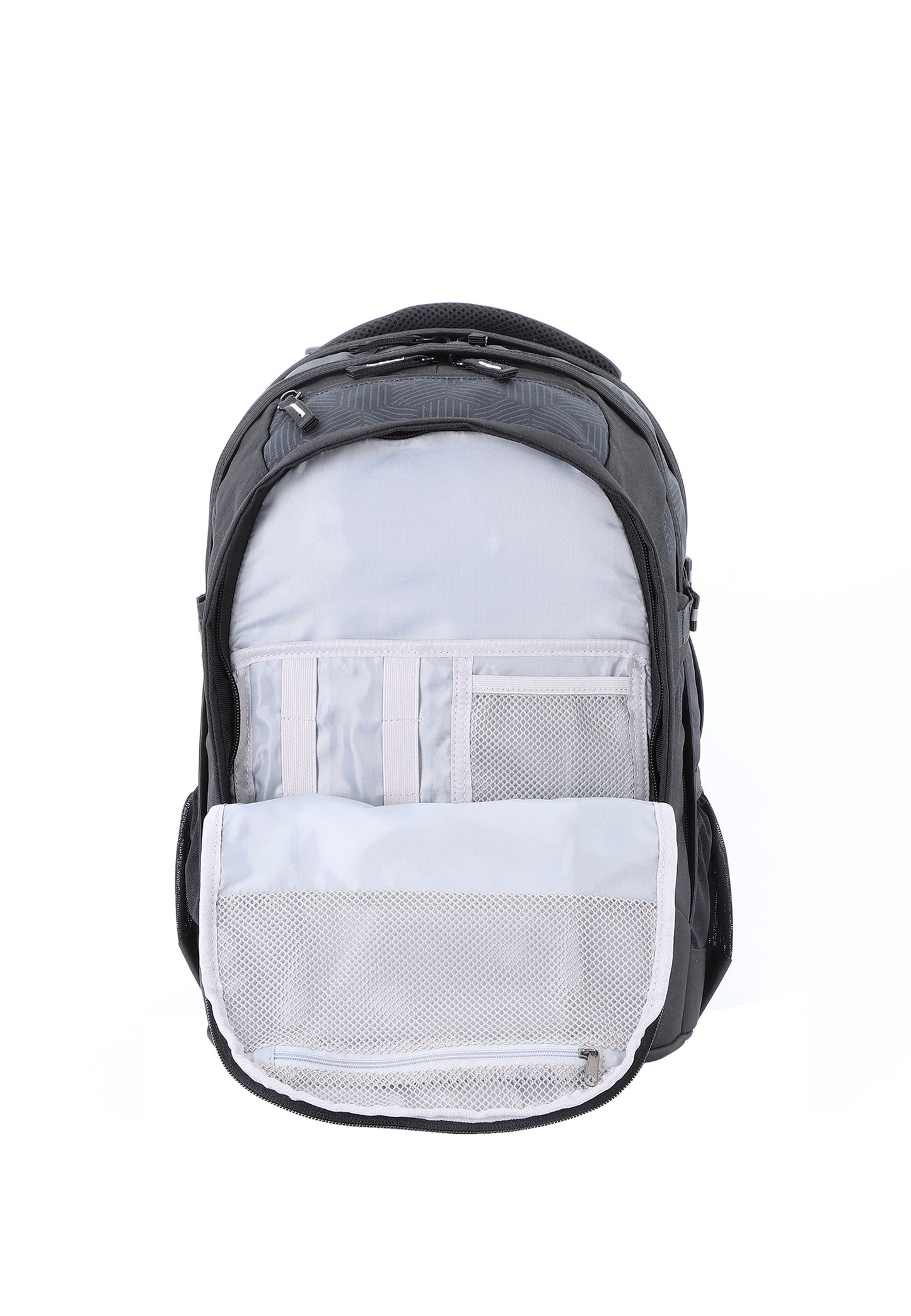 2be 15 Zoll Laptop-Rucksack/Schulrucksack mit String-Tasche und Federmäpchen Schwarz-Grau