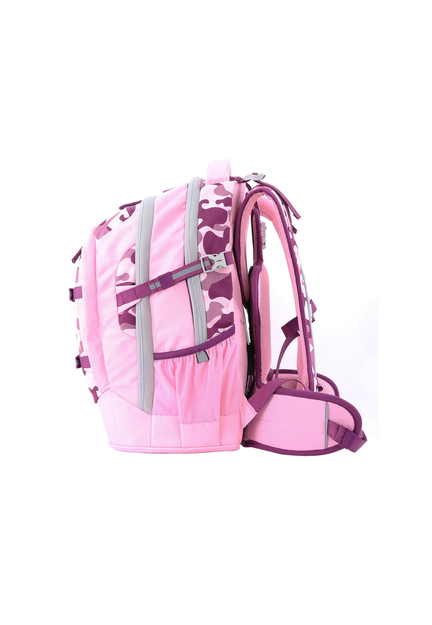2be 15 Zoll Laptop-Rucksack/Schulrucksack mit String-Tasche und Federmäpchen Rosa Burgunder