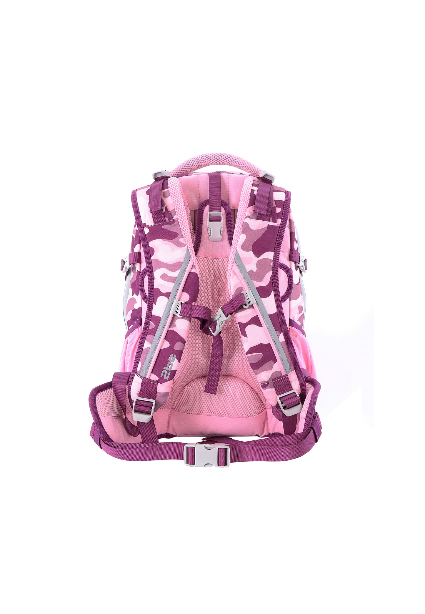 2be 15 Zoll Laptop-Rucksack/Schulrucksack mit String-Tasche und Federmäpchen Rosa Burgunder
