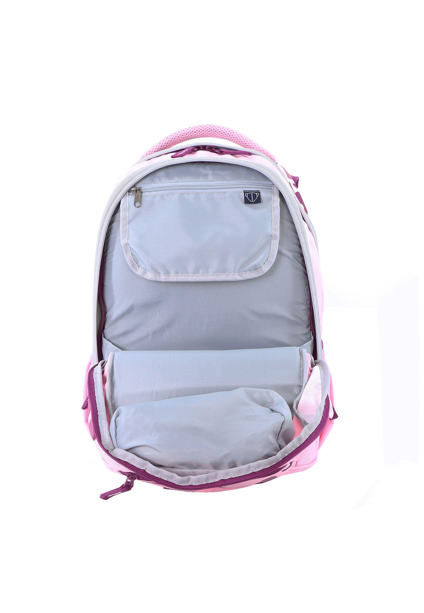 2be 15 Zoll Laptop-Rucksack/Schulrucksack mit String-Tasche und Federmäpchen Rosa Burgunder