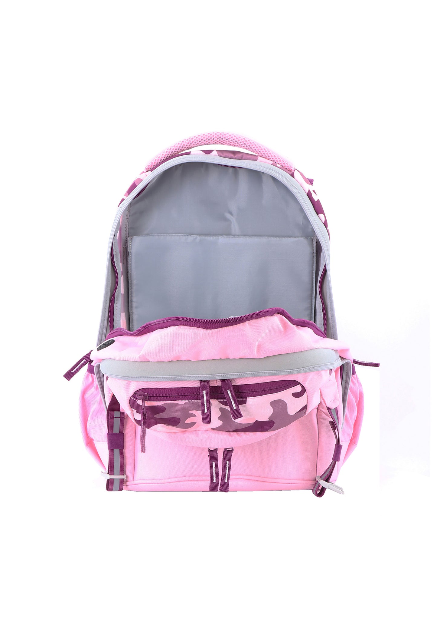 2be 15 Zoll Laptop-Rucksack/Schulrucksack mit String-Tasche und Federmäpchen Rosa Burgunder