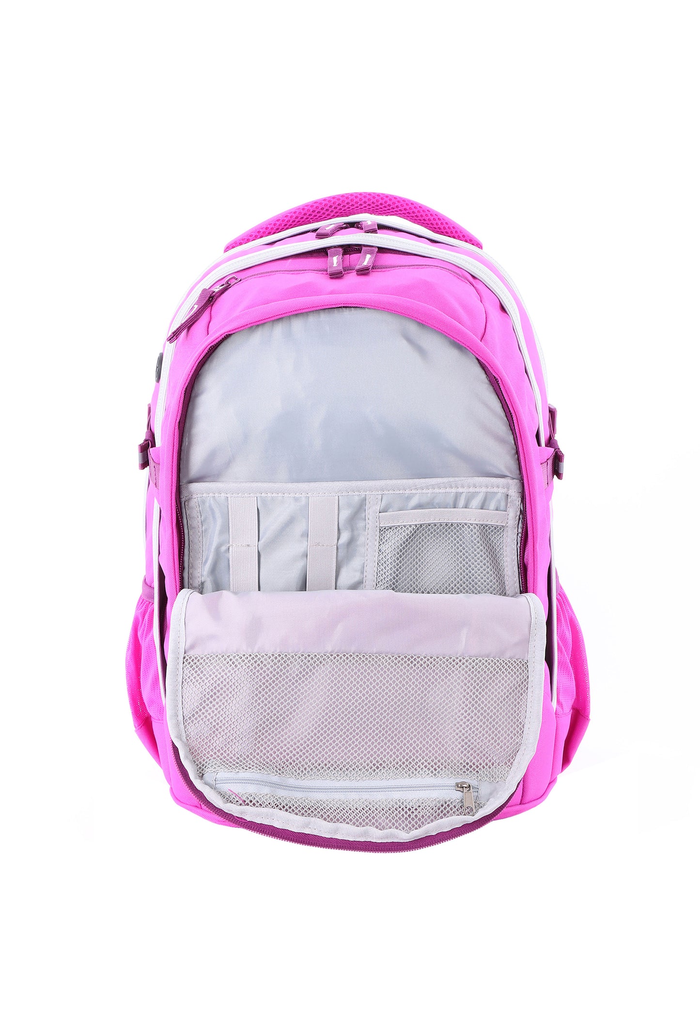 2be 15 Zoll Laptop-Rucksack/Schulrucksack mit String-Tasche und Federmäpchen Fuchsia