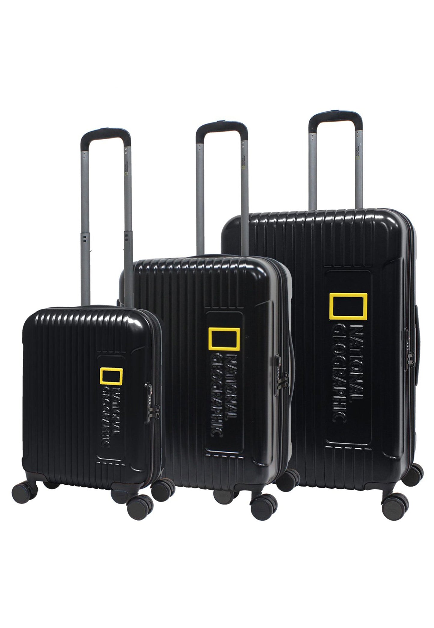 National Geographic - Canyon Hartschalen-Kofferset / Trolley-Set / Reisekofferset - (S/M/L) - Schwarz