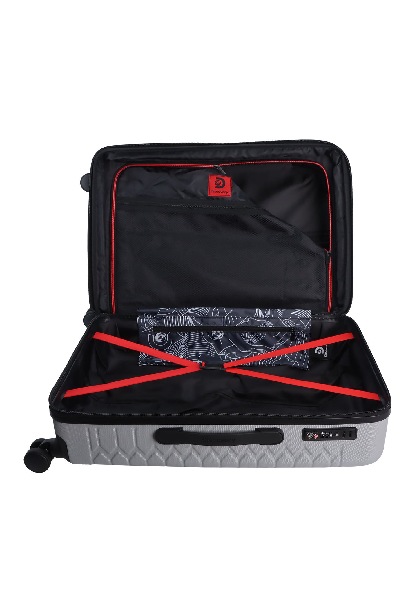 Discovery - Reptile | Hartschalenkoffer / Trolley / Reisekoffer / Koffer - 67 cm M - Silber