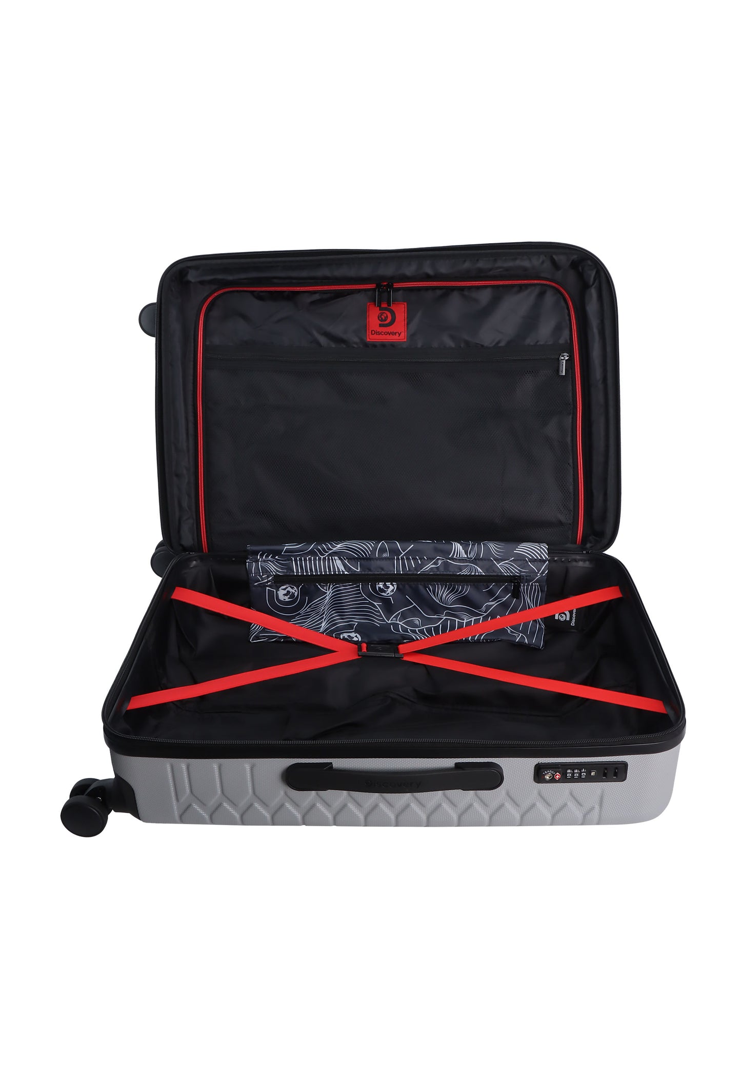 Discovery - Reptile | Hartschalenkoffer / Trolley / Reisekoffer / Koffer - 67 cm M - Silber