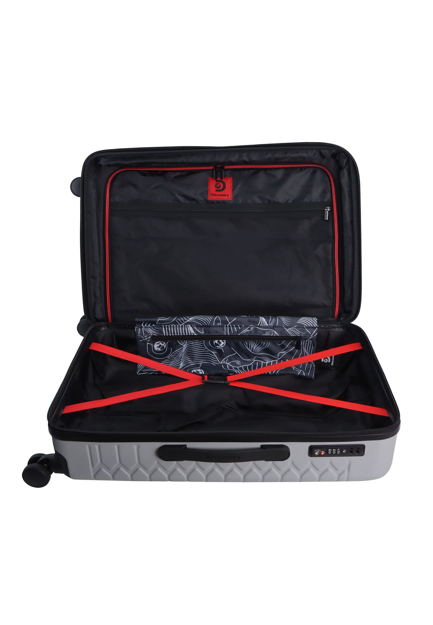 Discovery - Reptile | Hartschalenkoffer / Trolley / Reisekoffer / Koffer - 77 cm L - Silber
