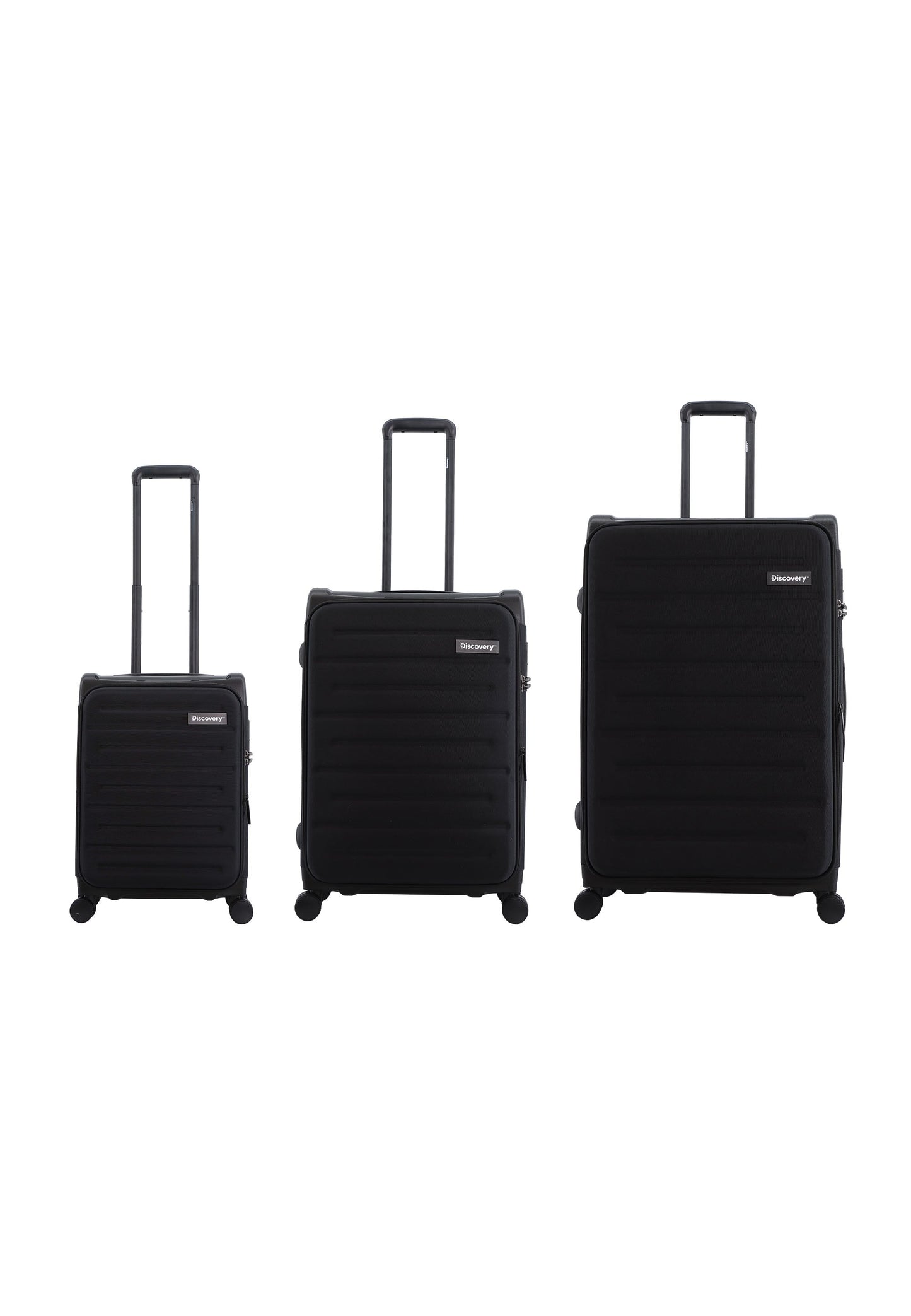 Discovery - Motion | 3-teiliges Weichgepäck-Set / Trolley-Set / Kofferset - Schwarz