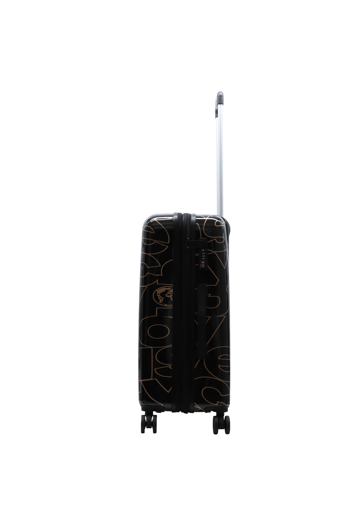 Discovery - Gold | Hartschalenkoffer / Trolley / Reisekoffer mit Druck - 67 cm - M