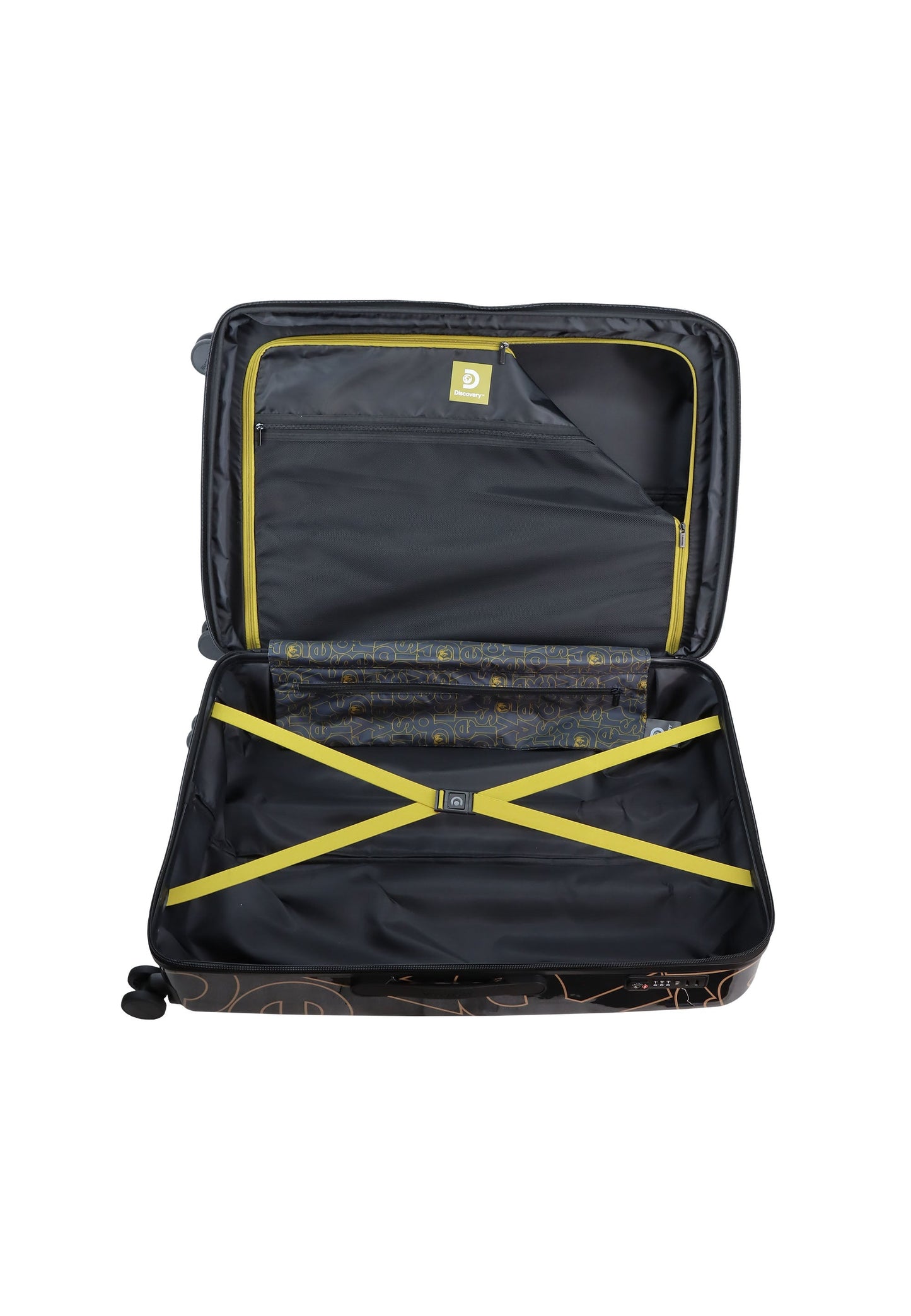 Discovery - Gold | Hartschalenkoffer / Trolley / Reisekoffer mit Druck - 77 cm - 105 Liter - L