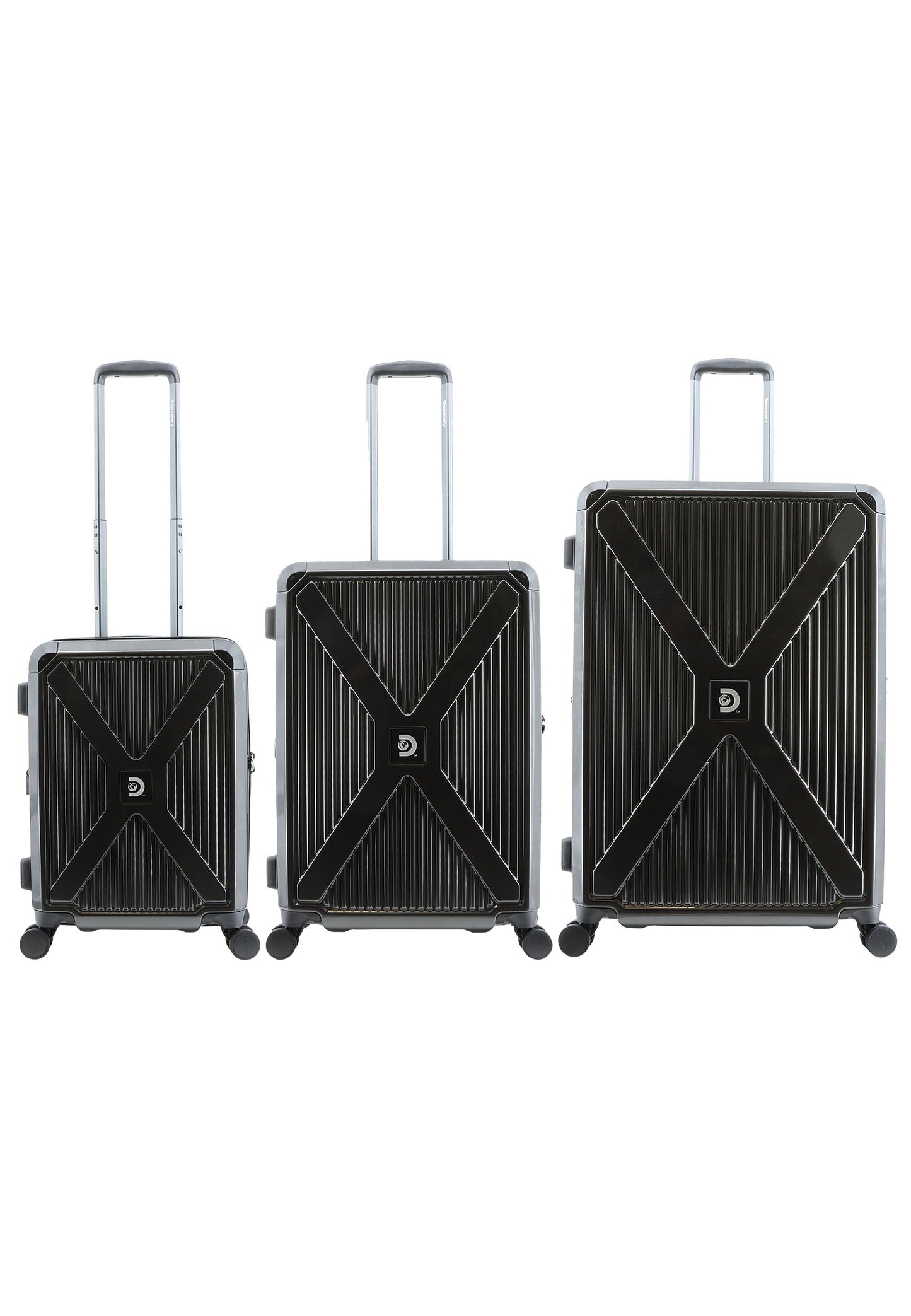 Discovery - Crossroad | Hartschalenkoffer-Set 3-teilig / Trolley-Set / Reisekoffer-Set - (S/M/L) - Schwarz