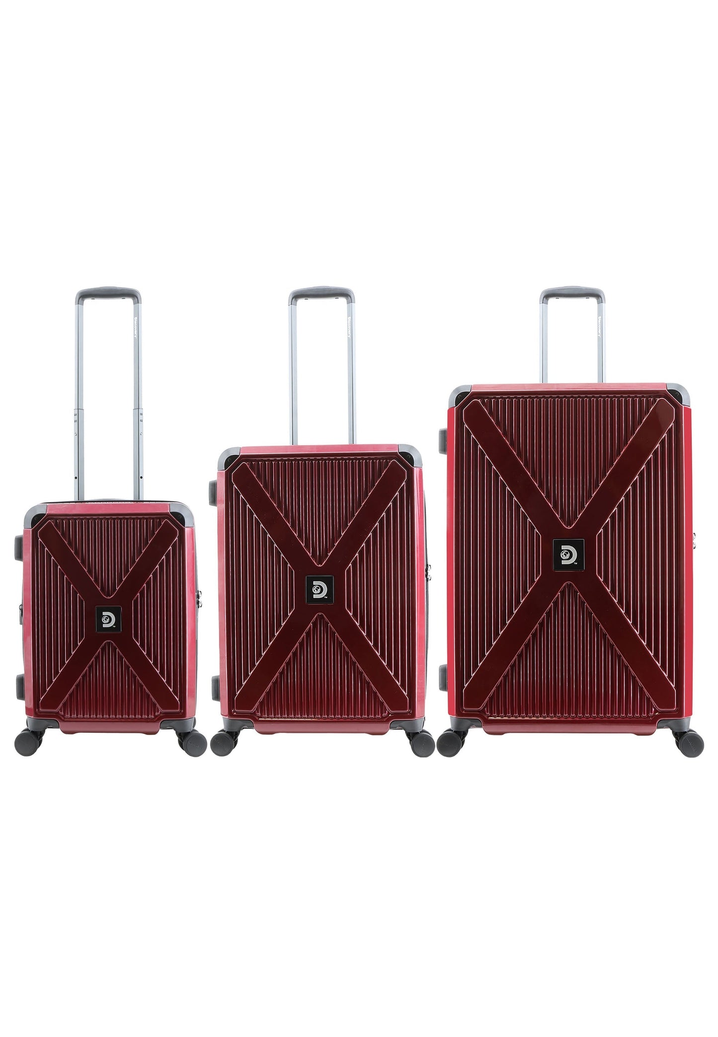 Discovery - Crossroad | Hartschalenkoffer-Set 3-teilig / Trolley-Set / Reisekoffer-Set - (S/M/L) - Rot