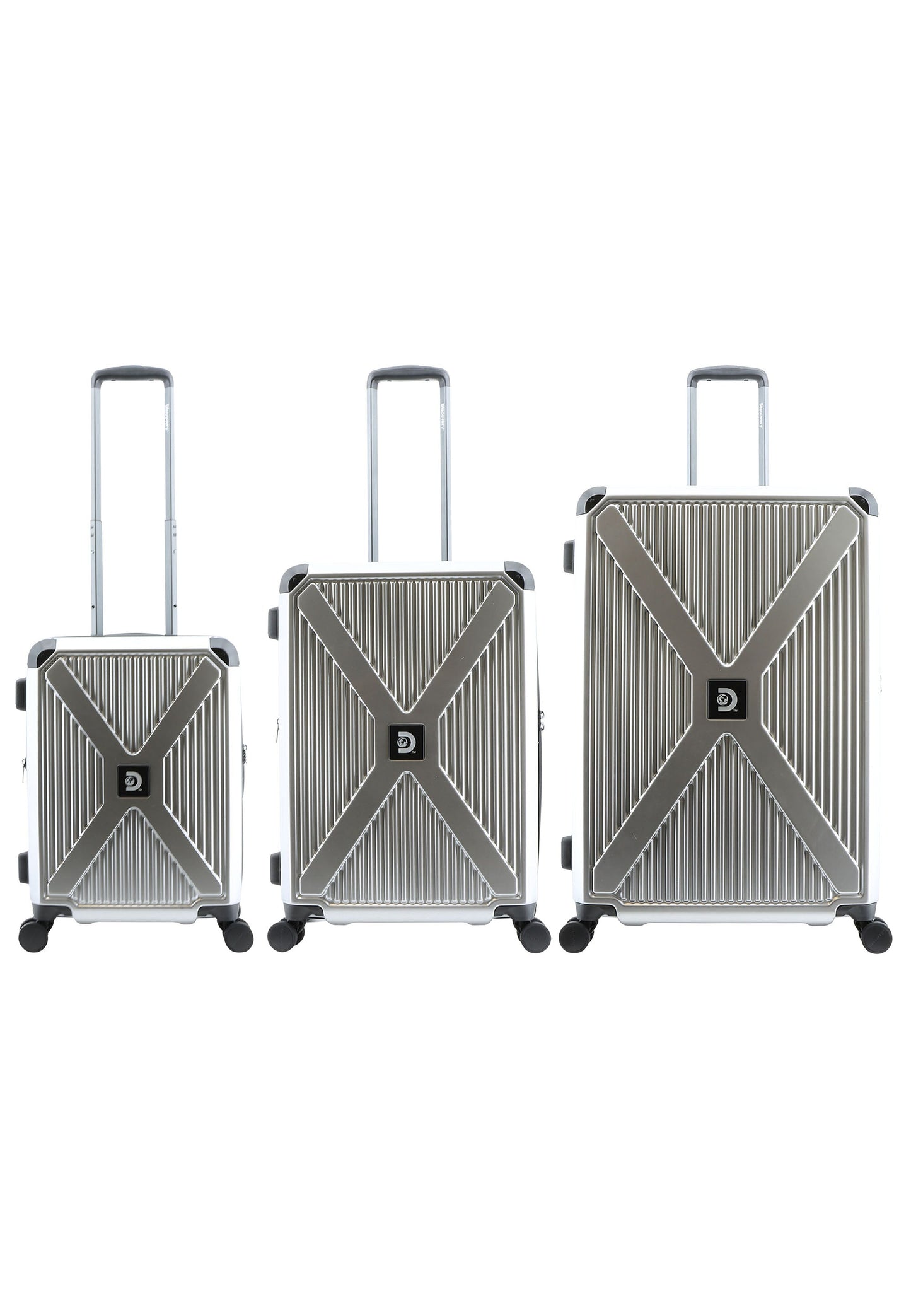 Discovery - Crossroad | Hartschalenkoffer-Set 3-teilig / Trolley-Set / Reisekoffer-Set - (S/M/L) - Silber