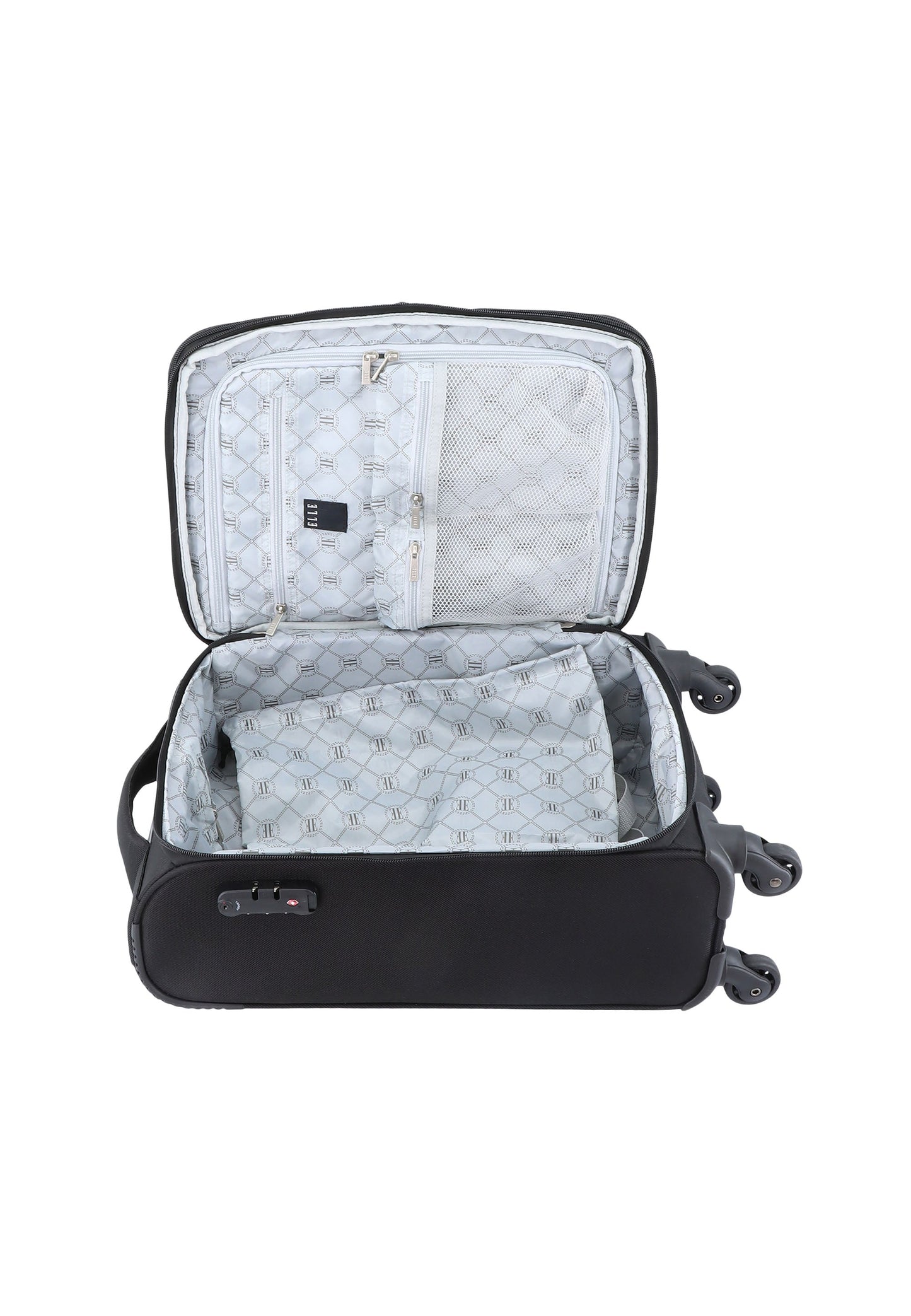 ELLE Mode Handgepäck Weichschalenkoffer / Trolley / Reisekoffer (Small) Schwarz
