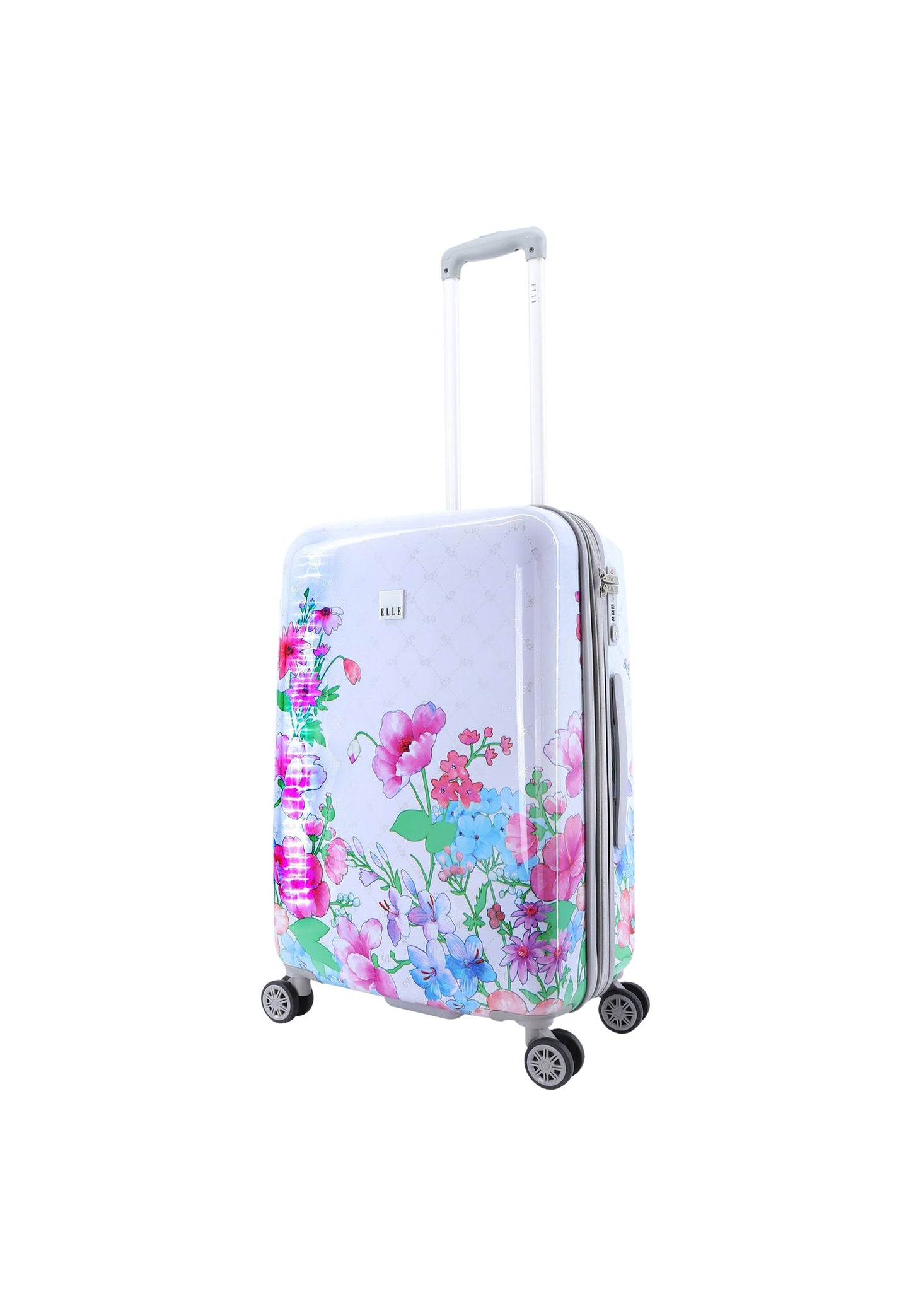 ELLE Bouquet Hartschalen-Kofferset / Trolley-Set / Reisekofferset (S/M/L) Weiß