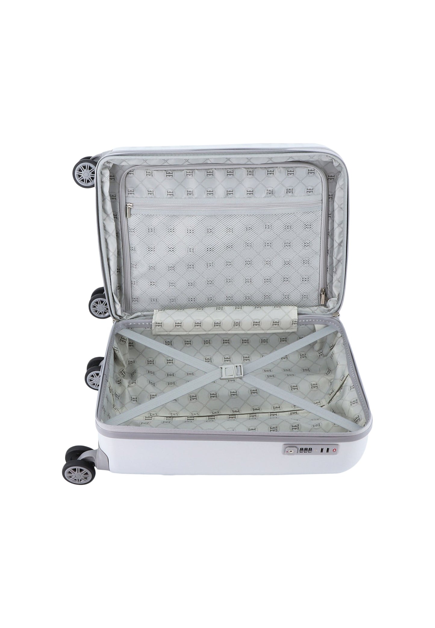 ELLE Debossed Handgepäck Hartschalenkoffer / Trolley / Reisekoffer (Small) Weiß