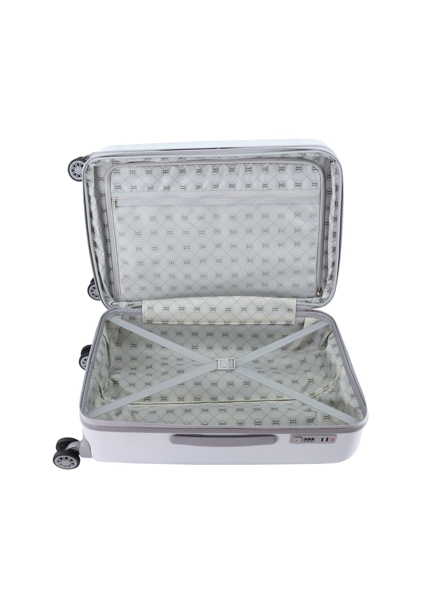 ELLE Debossed Hartschalenkoffer / Trolley / Reisekoffer (Medium) Weiß
