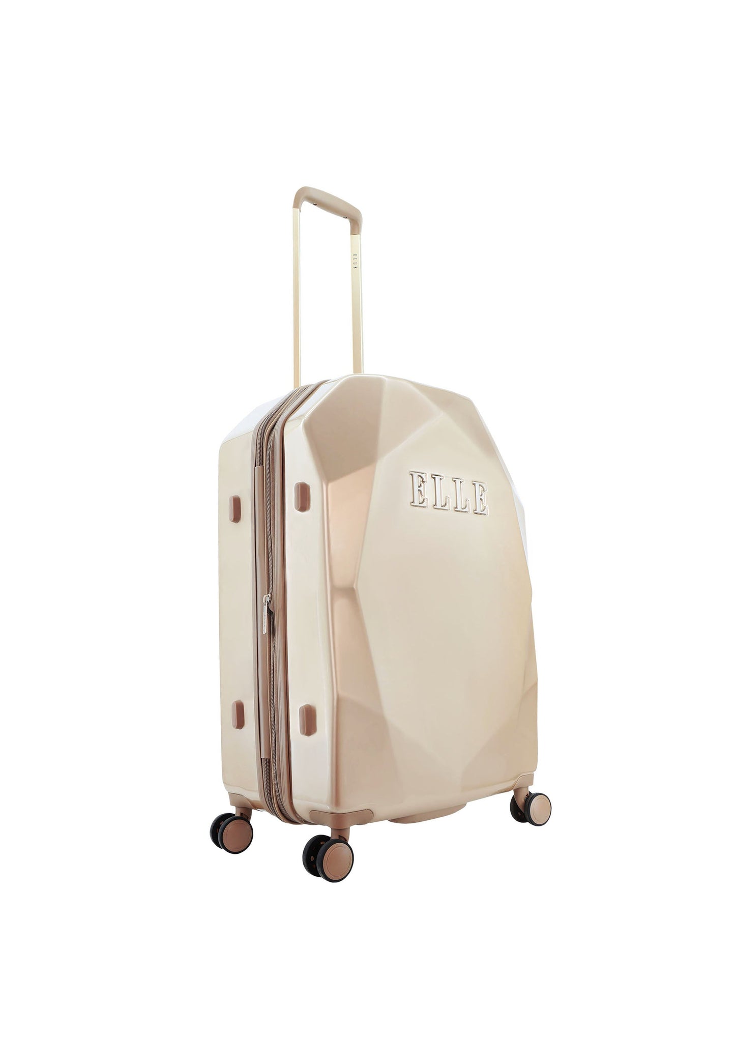 ELLE Diamond Hartschalenkoffer / Trolley / Reisekoffer (Medium) Taupe