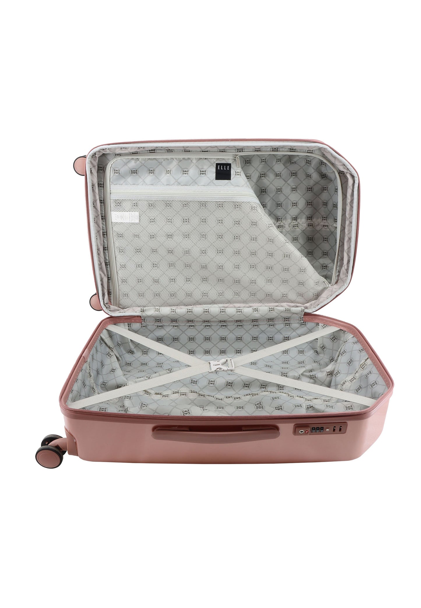 ELLE Diamond Hartschalenkoffer / Trolley / Reisekoffer (Medium) Roségold