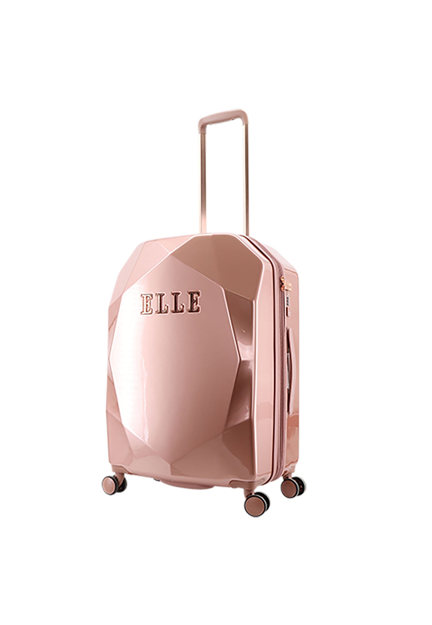 ELLE Diamond Hartschalenkoffer / Trolley / Reisekoffer (Medium) Roségold