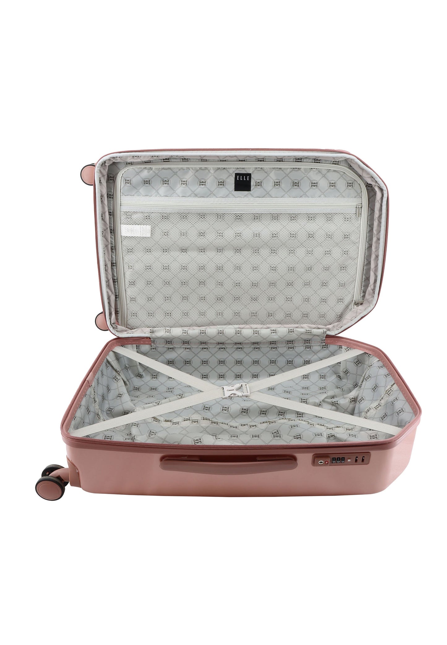 ELLE Diamond Hartschalenkoffer / Trolley / Reisekoffer (Medium) Roségold