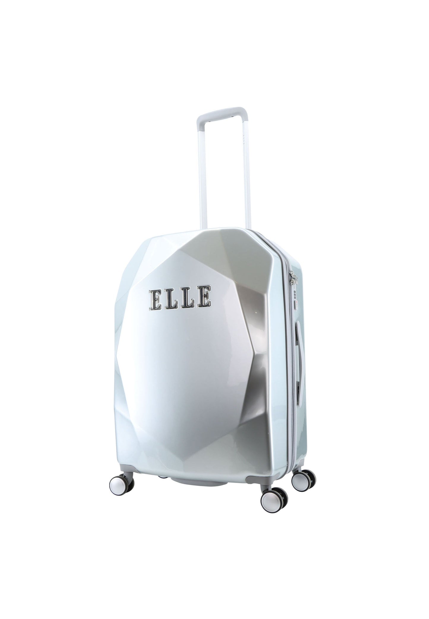 ELLE Diamond Hartschalenkoffer / Trolley / Reisekoffer (Medium) Silber