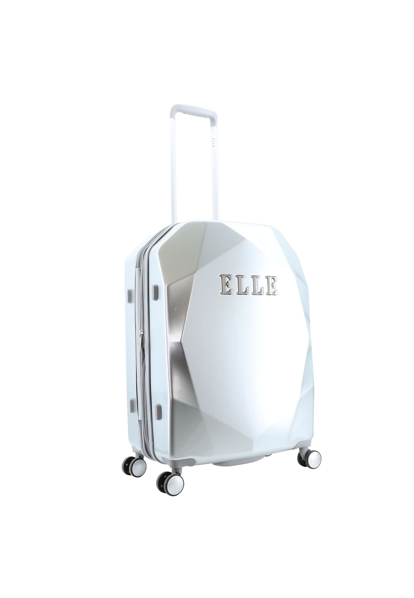 ELLE Diamond Hartschalenkoffer / Trolley / Reisekoffer (Medium) Silber