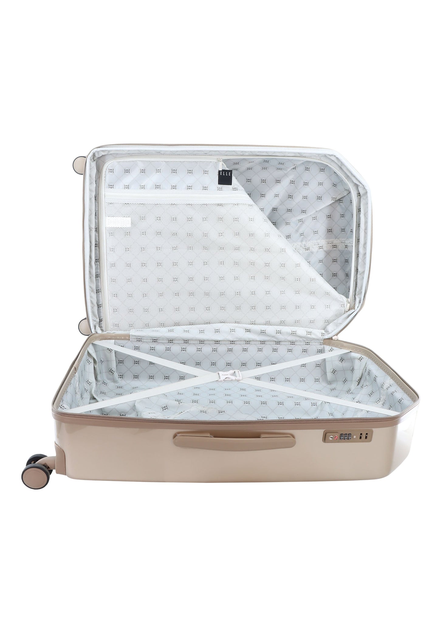ELLE Diamond Hartschalenkoffer / Trolley / Reisekoffer (Large) Taupe