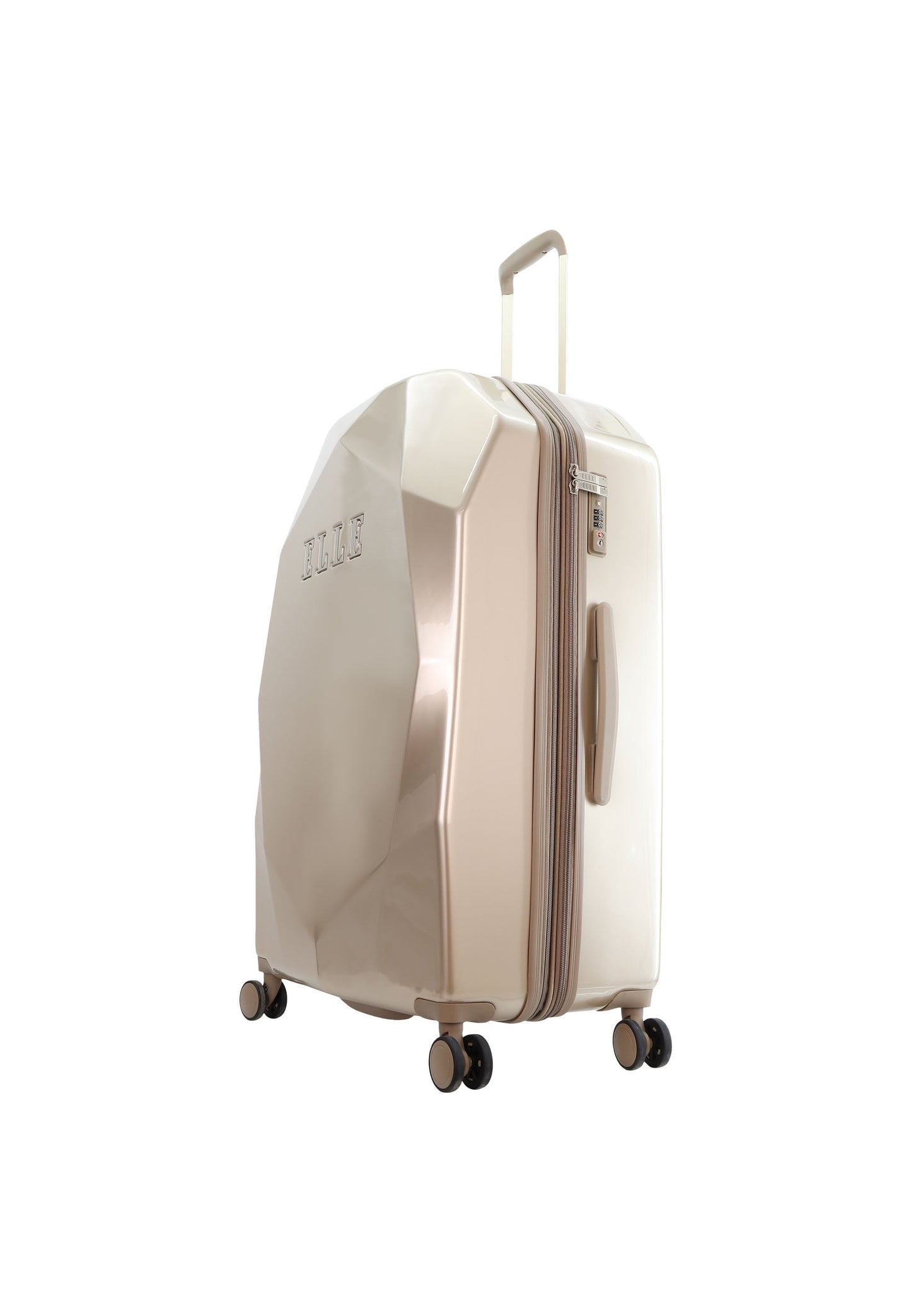 ELLE Diamond Hartschalenkoffer / Trolley / Reisekoffer (Large) Taupe