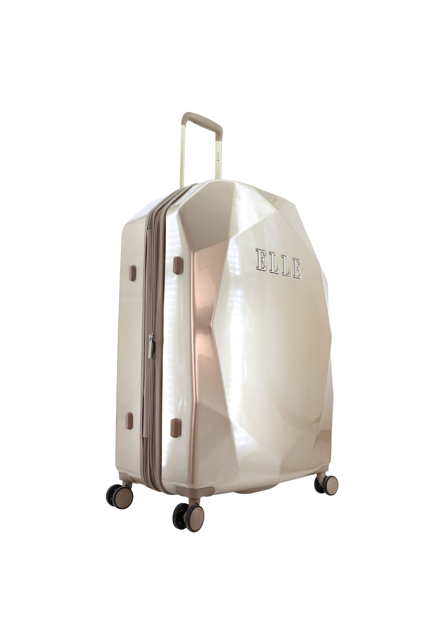 ELLE Diamond Hartschalenkoffer / Trolley / Reisekoffer (Large) Taupe