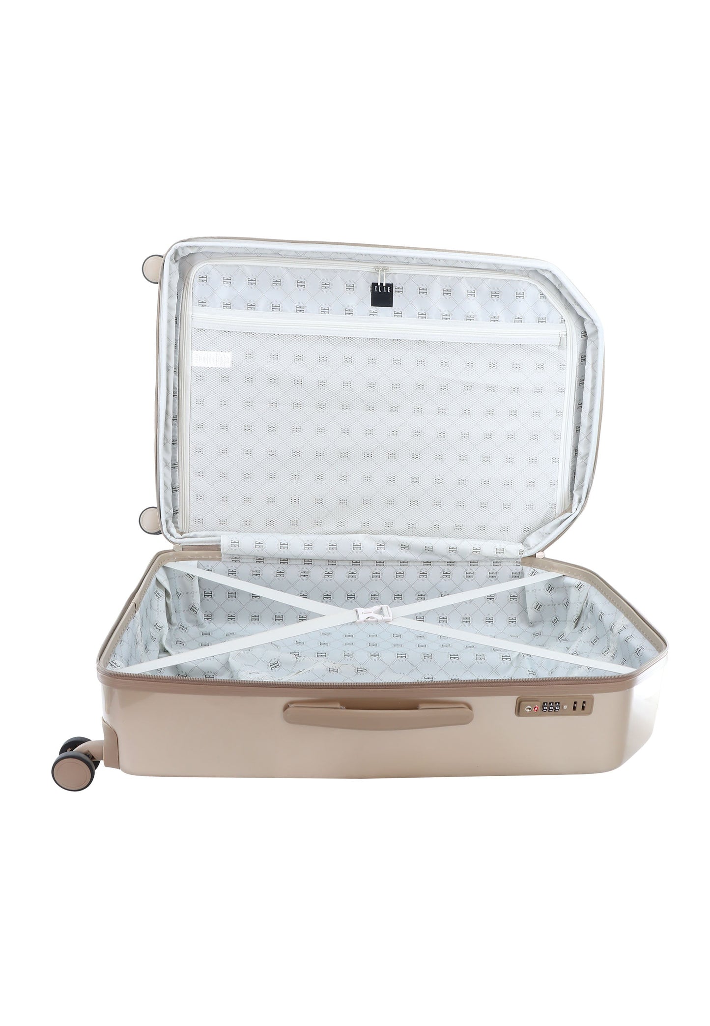 ELLE Diamond Hartschalenkoffer / Trolley / Reisekoffer (Large) Taupe