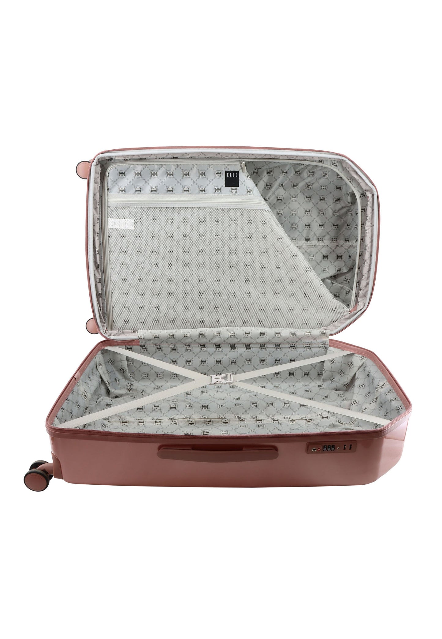 ELLE Diamond Hartschalenkoffer / Trolley / Reisekoffer (Large) Roségold