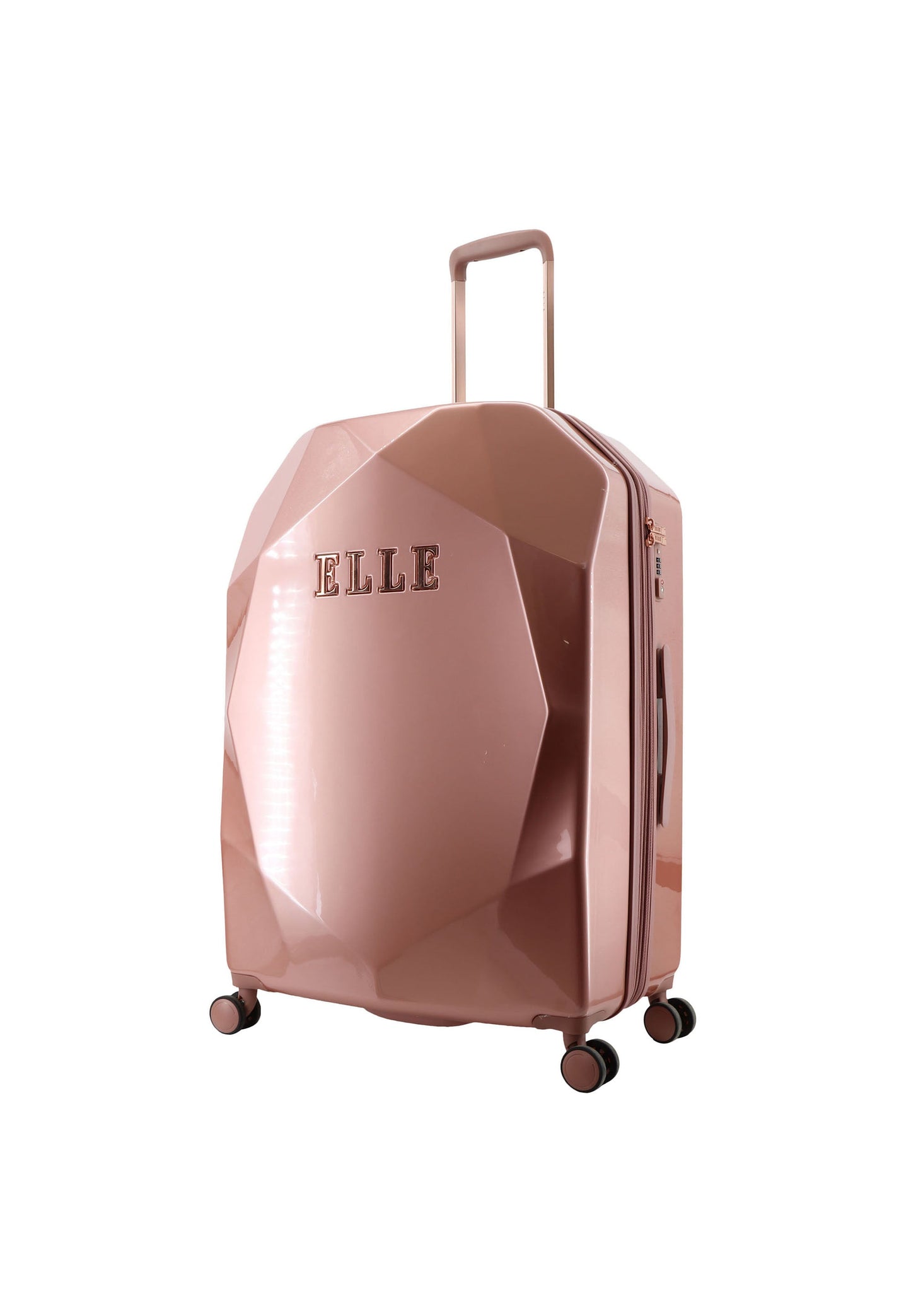 ELLE Diamond Hartschalenkoffer / Trolley / Reisekoffer (Large) Roségold
