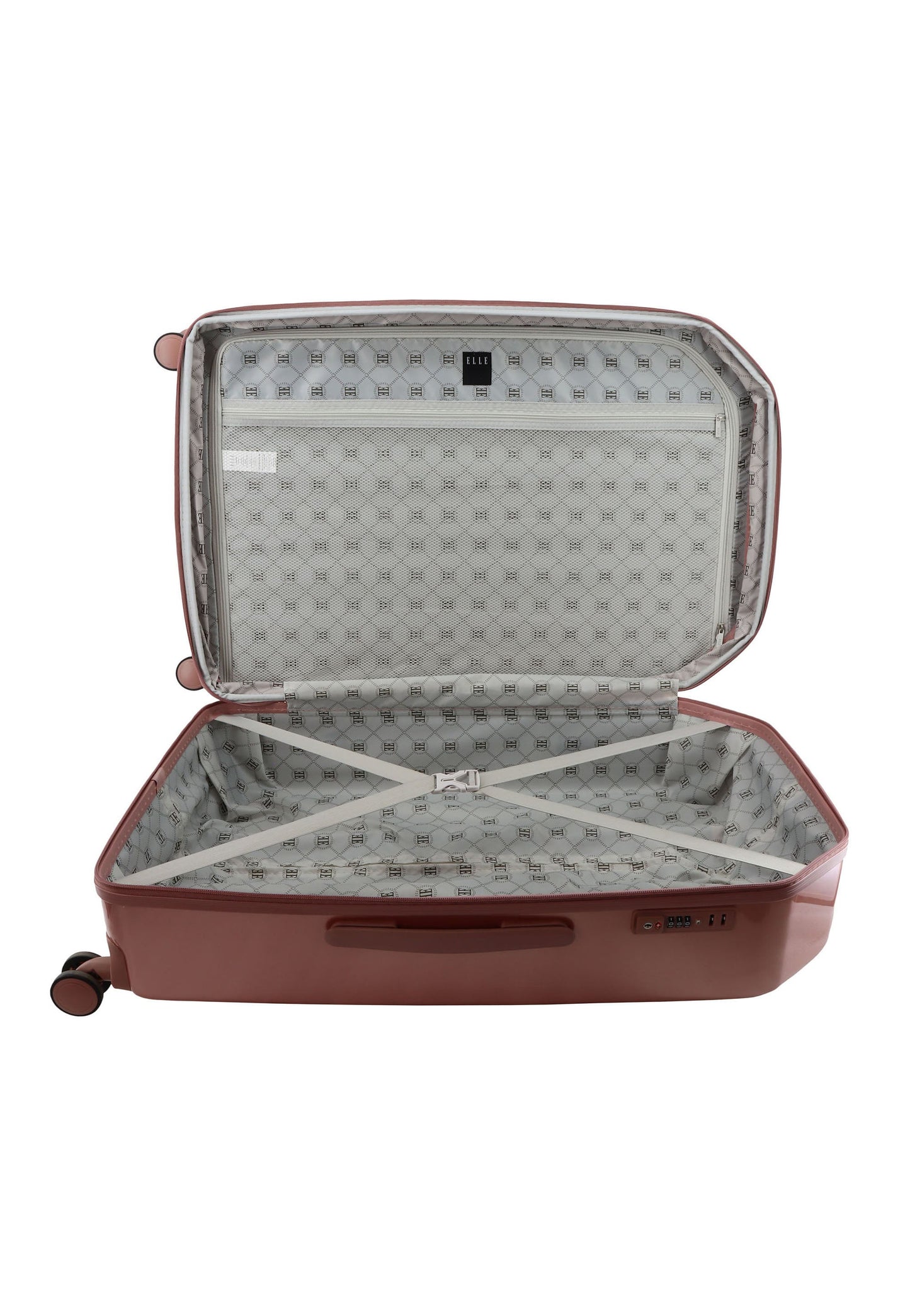 ELLE Diamond Hartschalenkoffer / Trolley / Reisekoffer (Large) Roségold