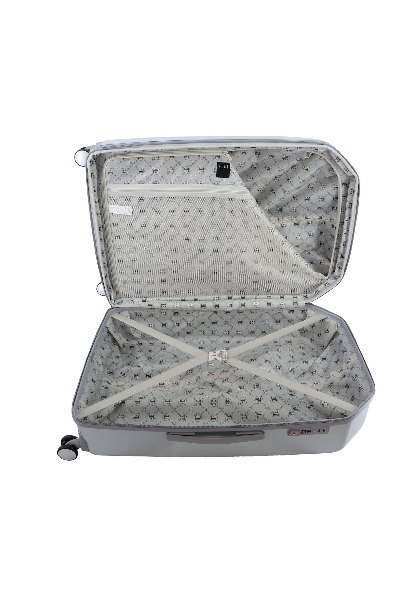 ELLE Diamond Hartschalenkoffer / Trolley / Reisekoffer (Large) Silber