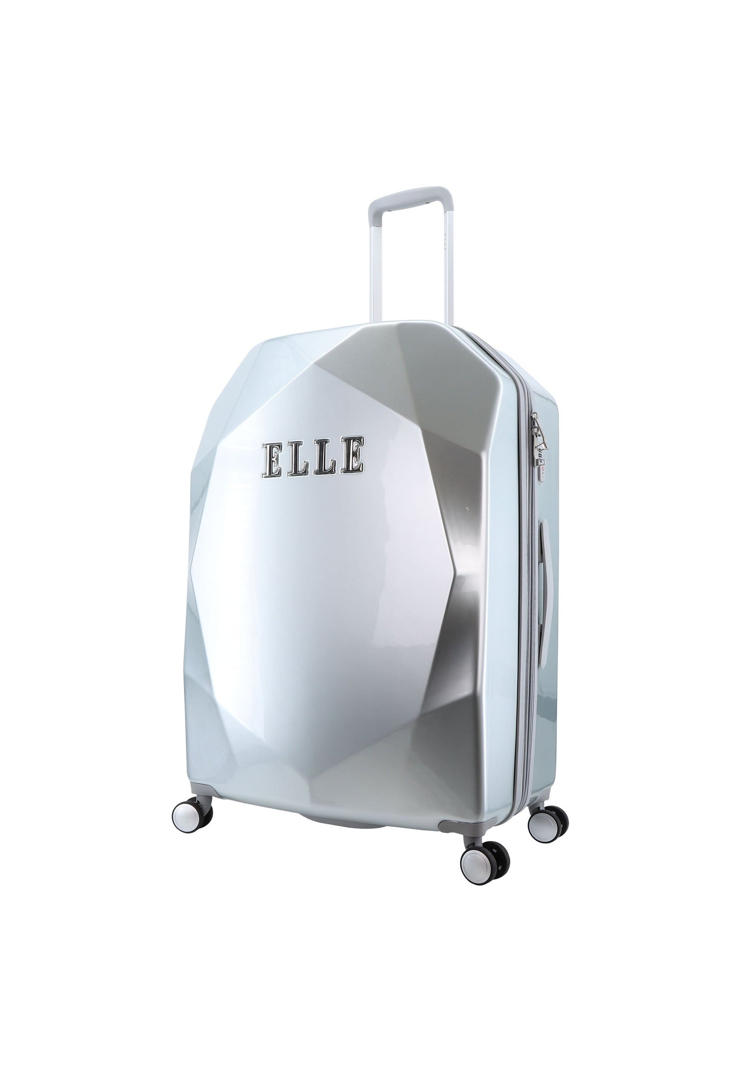 ELLE Diamond Hartschalenkoffer / Trolley / Reisekoffer (Large) Silber