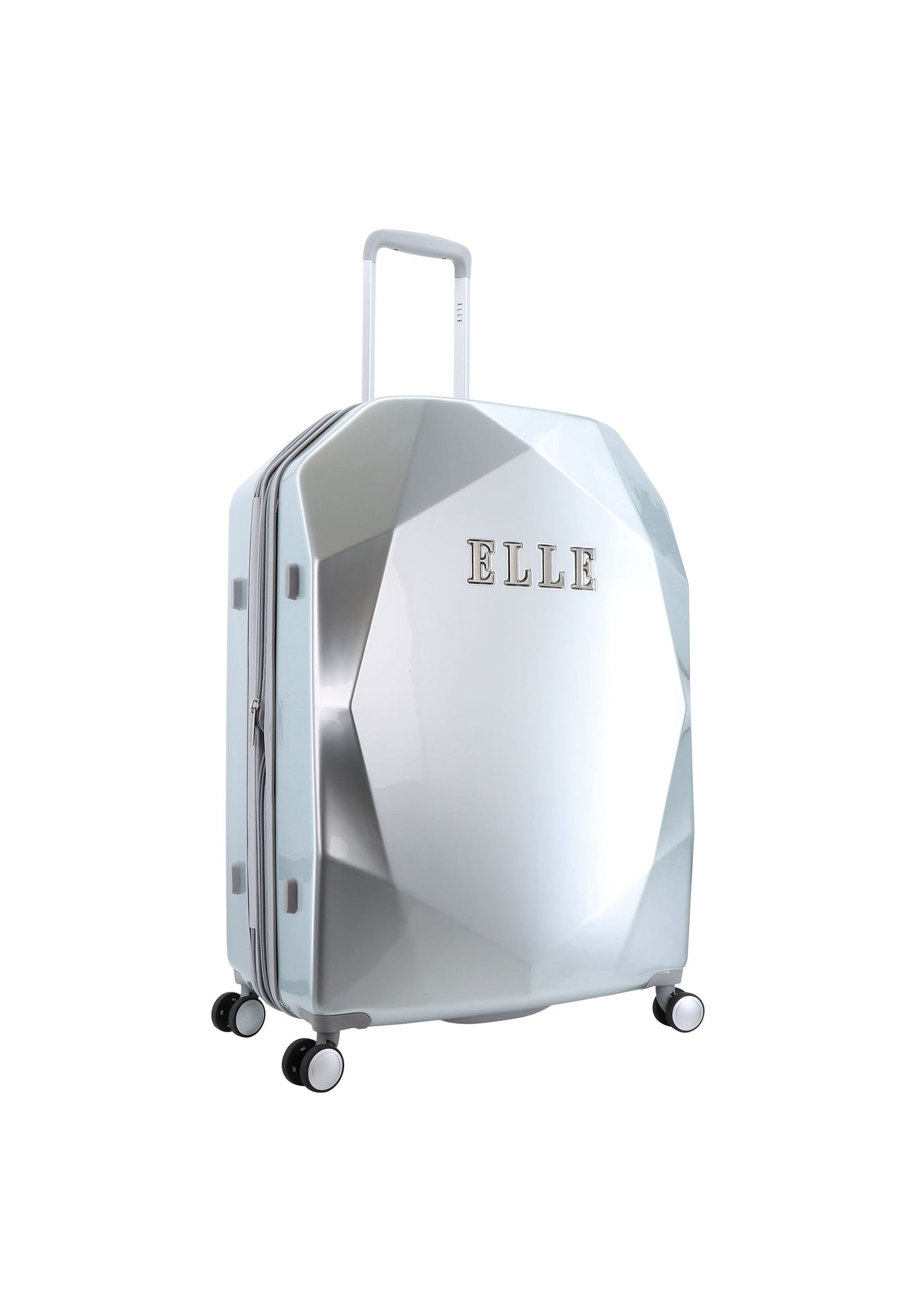 ELLE Diamond Hartschalenkoffer / Trolley / Reisekoffer (Large) Silber