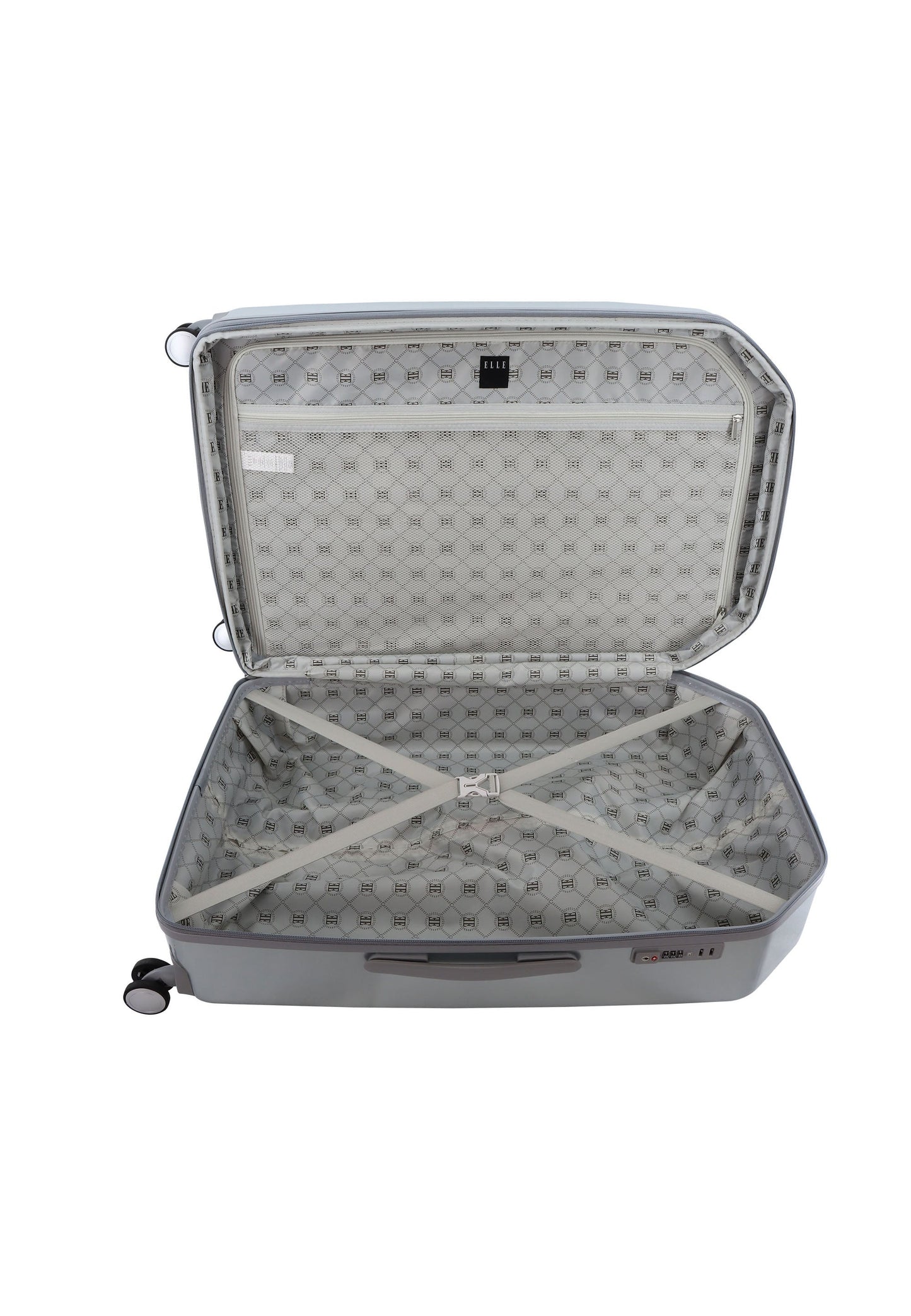 ELLE Diamond Hartschalenkoffer / Trolley / Reisekoffer (Large) Silber